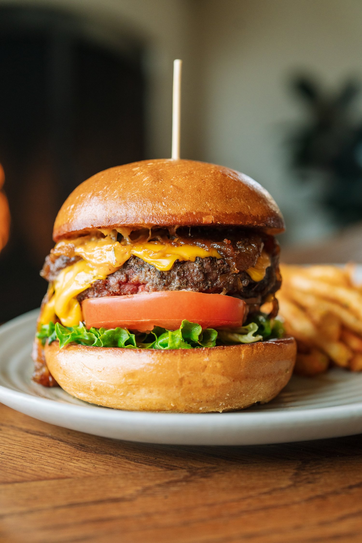 Cheeseburger and fries
